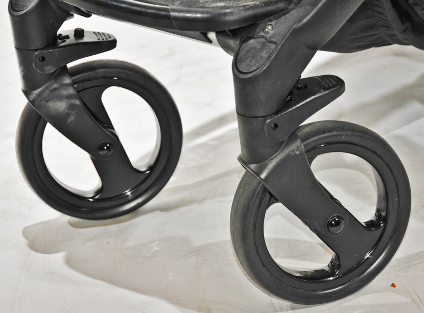 peg perego book plus - shown above: one of the front wheel&#039;s locking pegs fell out (and was...