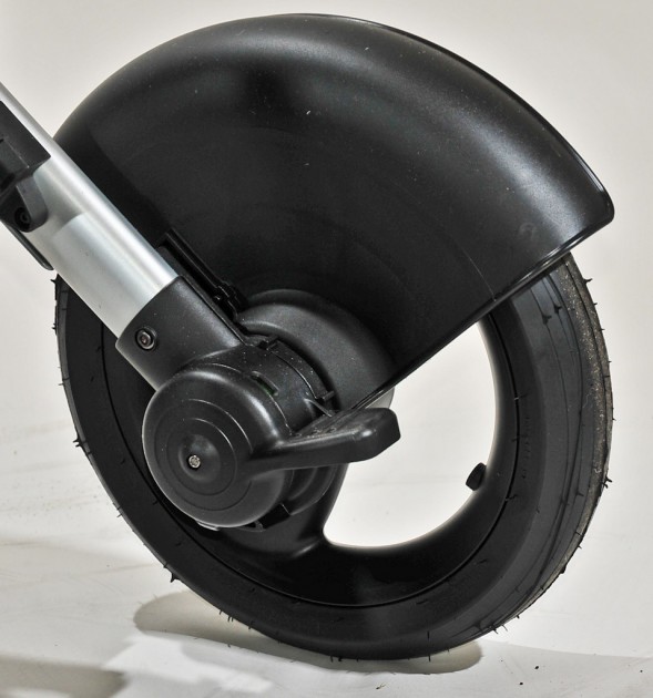 britax b-ready - there is a single brake-lever located on the right rear wheel, which...