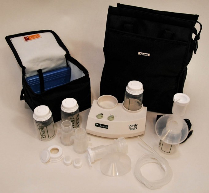 ameda purely yours - insulated cooler and tote bag.  it was difficult to fit the pump and...