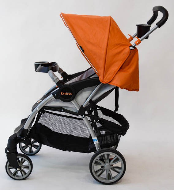 contours lite - the average sized canopy on the contours connects to seat back, or...