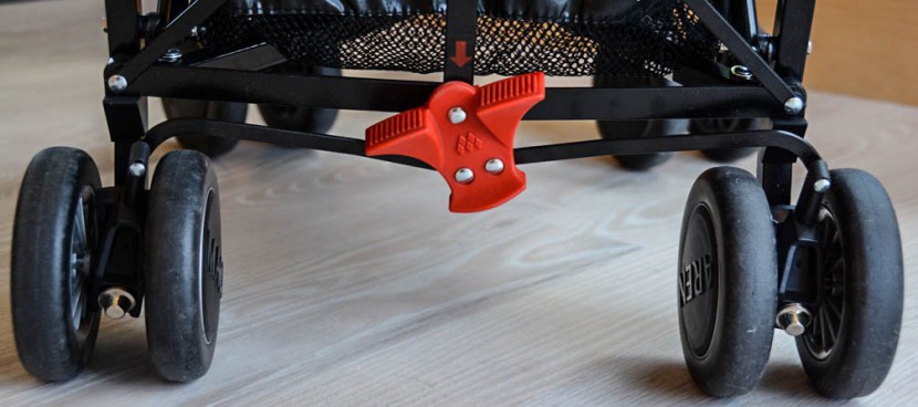 maclaren quest sport - the brake engagement mechanism on the maclaren quest is a rocker...