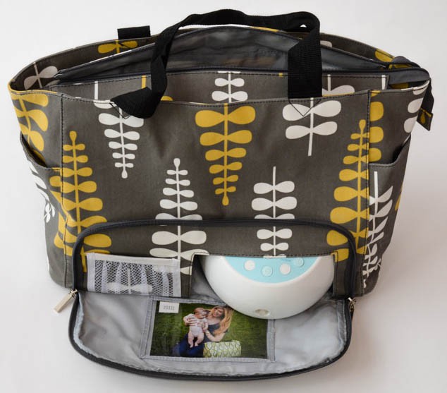 the nurse purse with the spectra s1 hospital grade pump crammed in...