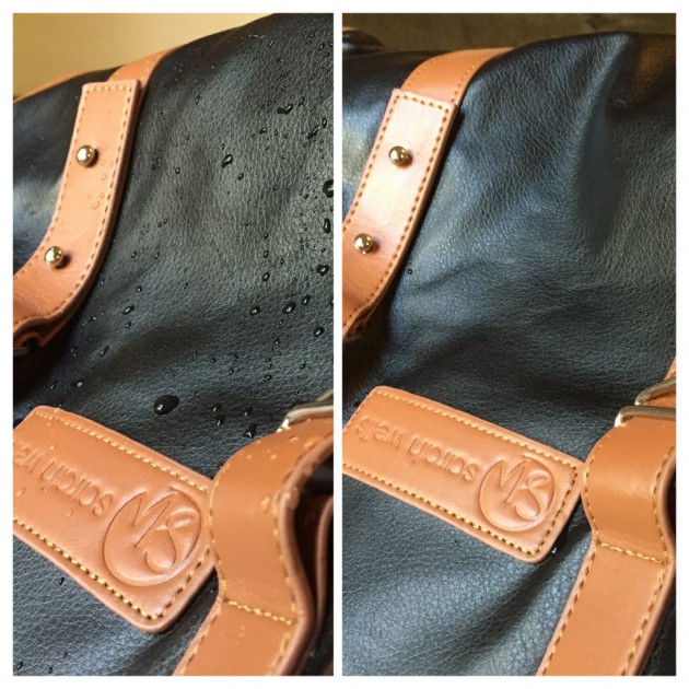 we performed a liquid test where we dumped some water onto the bag...