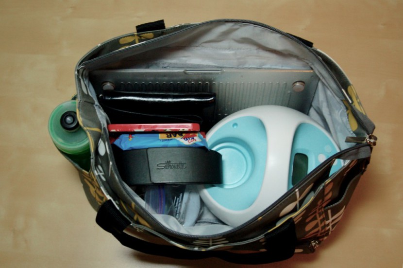 the nurse purse filled with our personal supplies and the spectra...