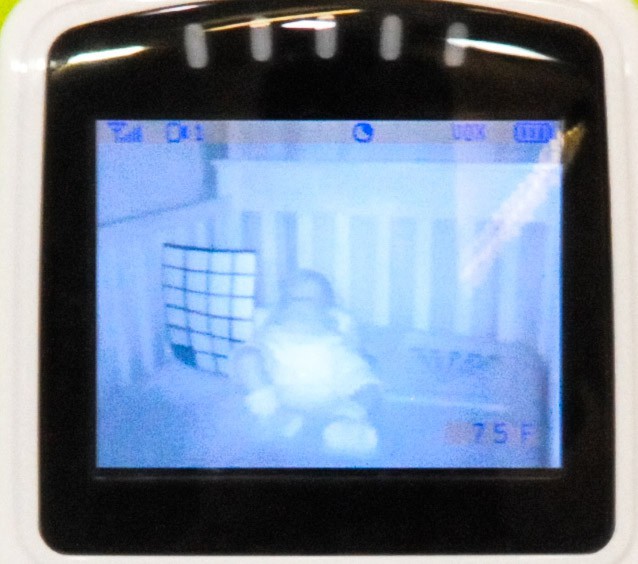 lorex sweet peep - notice baby has no face in the night vision black and white video