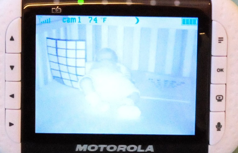 motorola digital video baby monitor - night vision is bright and allows for some detail to still be seen