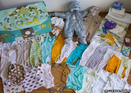 contents of finland's maternity box