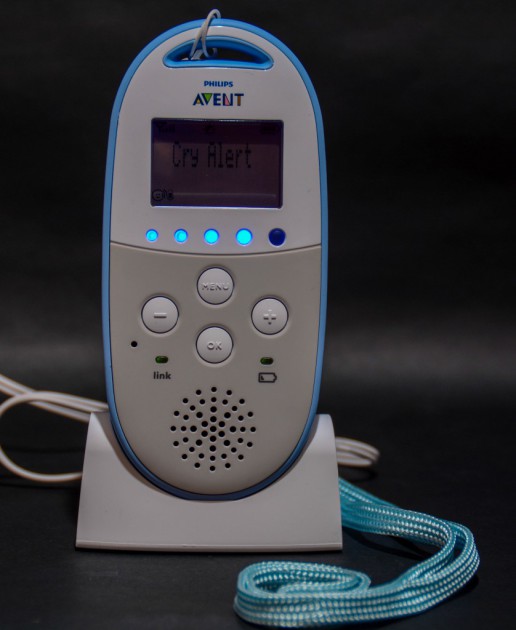 sound monitor - led lights indicate the sound level from baby&#039;s room on the philips...