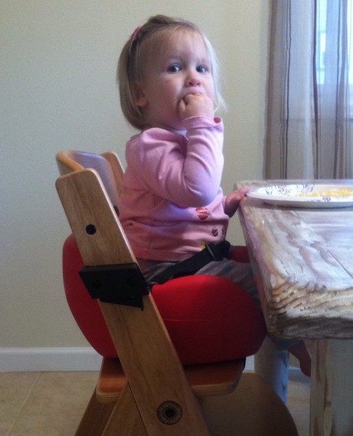 keekaroo height right with infant insert - baby enjoyed her meals at the dining table using the infant booster...