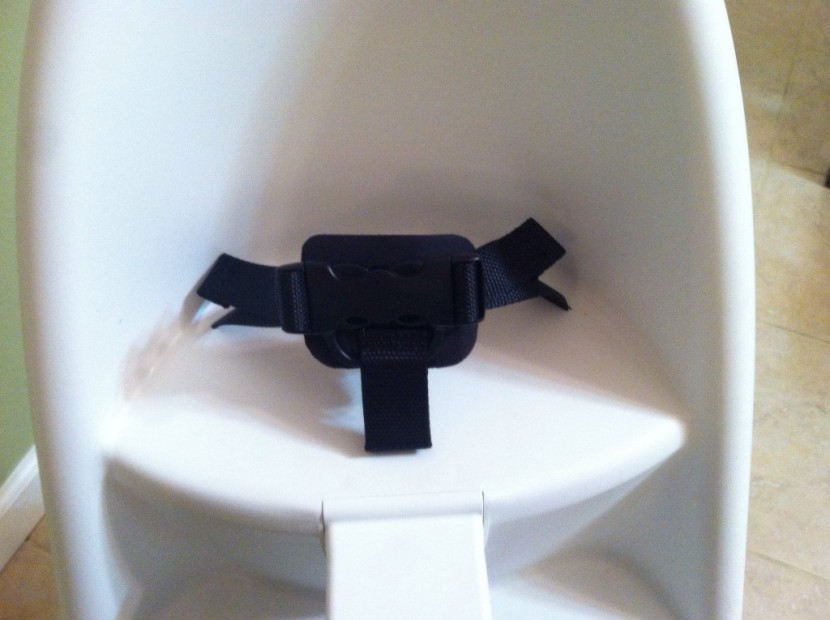 high chair - the simple 3-point restraint system that buckles around baby's waist.
