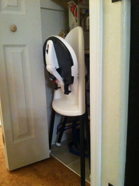 babybjorn - the slim profile shows just how easily this chair can be stored away...