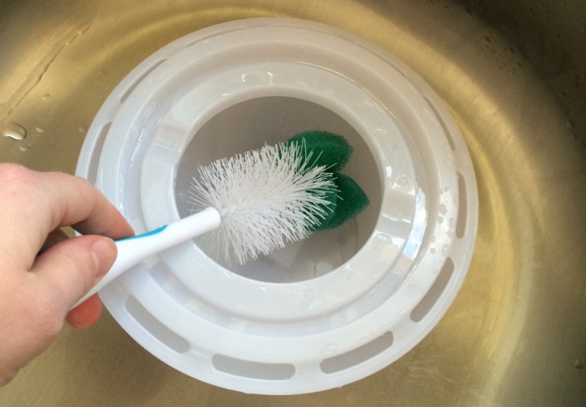 the duux humidifier base has a large opening that makes cleaning and...