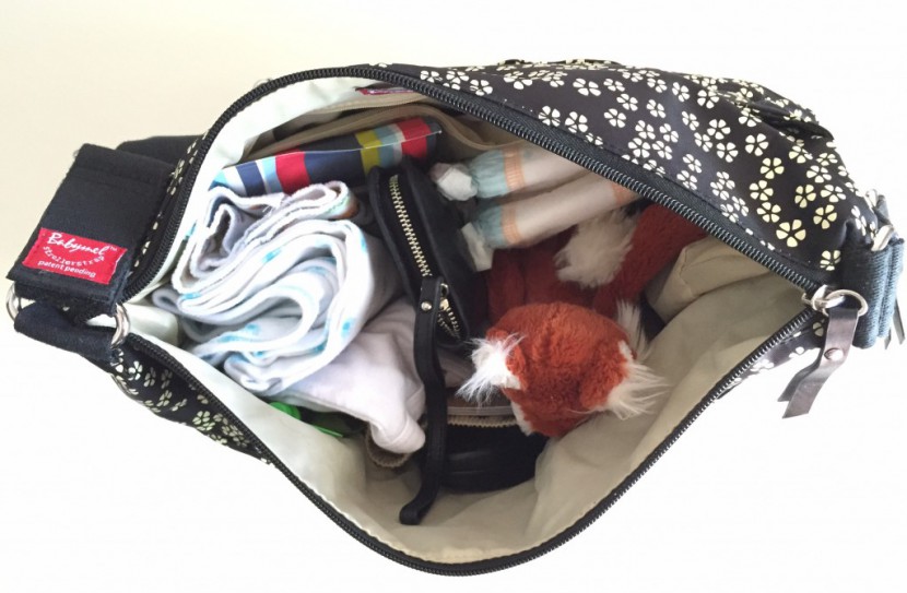 we could only fit a small wipes case, 2 diapers, a onesie, nursing...
