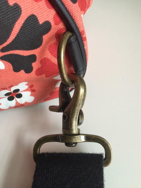 the sturdy brass metal hardware on the sashay.