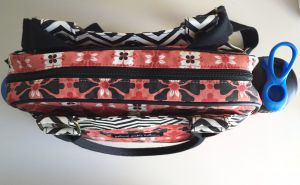 petunia pickle bottom sashay satchel - securely zipped with everything we wanted to pack up inside.