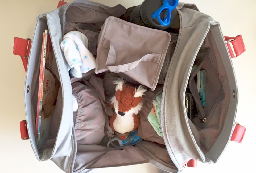 beaba stockholm - here is the beaba stockholm diaper bag packed with all our gear.