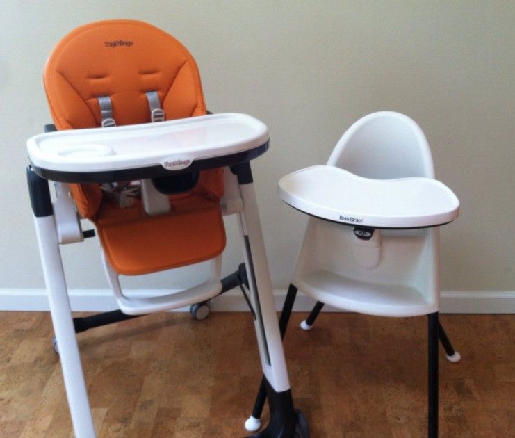 two of our favorites, the peg perego siesta (l) and the baby bjorn...