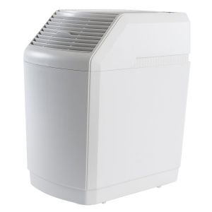 The Essick Air 821-000 evaporative console humidifier can humidify...