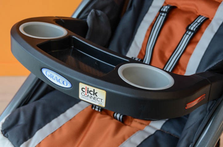 graco fastaction fold jogger - the child's tray on the graco has cup holders that are too narrow...