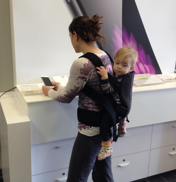 babybjorn we - for older/heavier babies, the back carry was more comfortable for us...