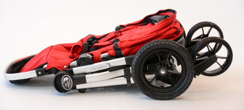 baby jogger city select - even with the seat on the folded select isn&#039;t that big, but it is...