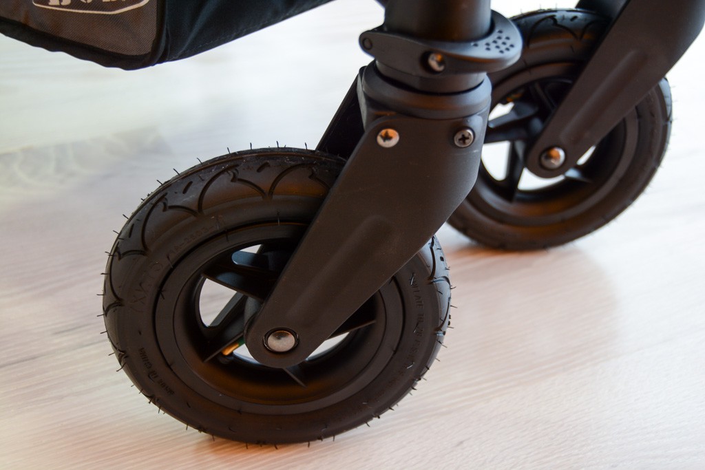 bob motion - the motion has rubber tires that are nicer than the plastic options...