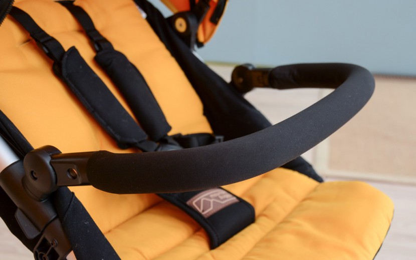 mountain buggy swift - the swift has a bumper bar that can move to the side for easy access...