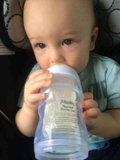 playtex nurser - the plastic liner collapses as baby drinks from the playtex nurser...