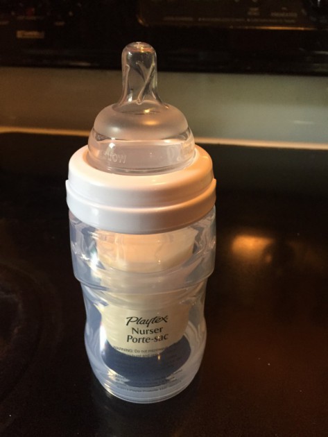 the playtex nurser as seen from the front of the bottle.
