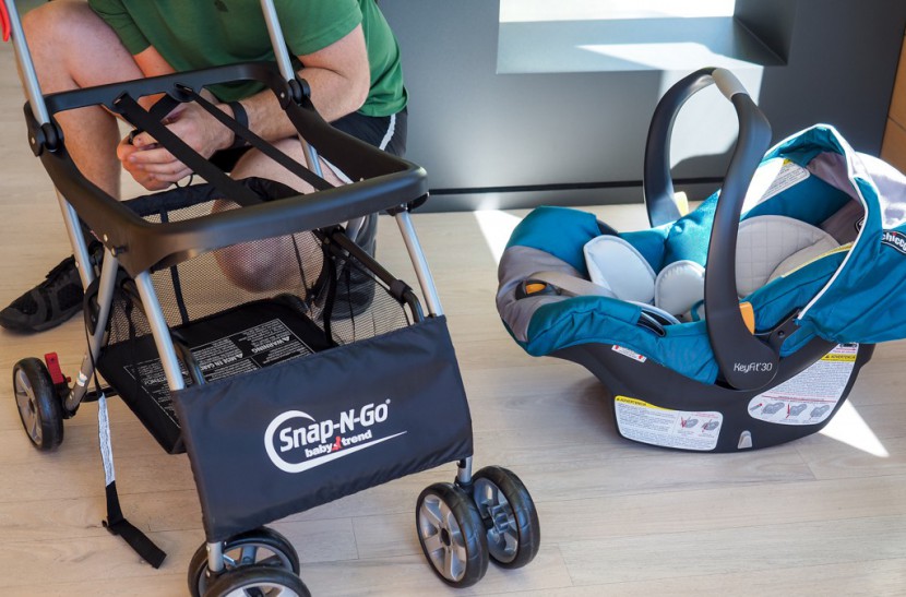 baby trend snap-n-go ex universal - attaching seats to the baby trend takes some time the first time you...