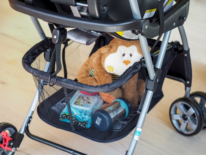 baby trend snap-n-go ex universal - the storage bin on the baby trend is limited to 5 pounds maximum...