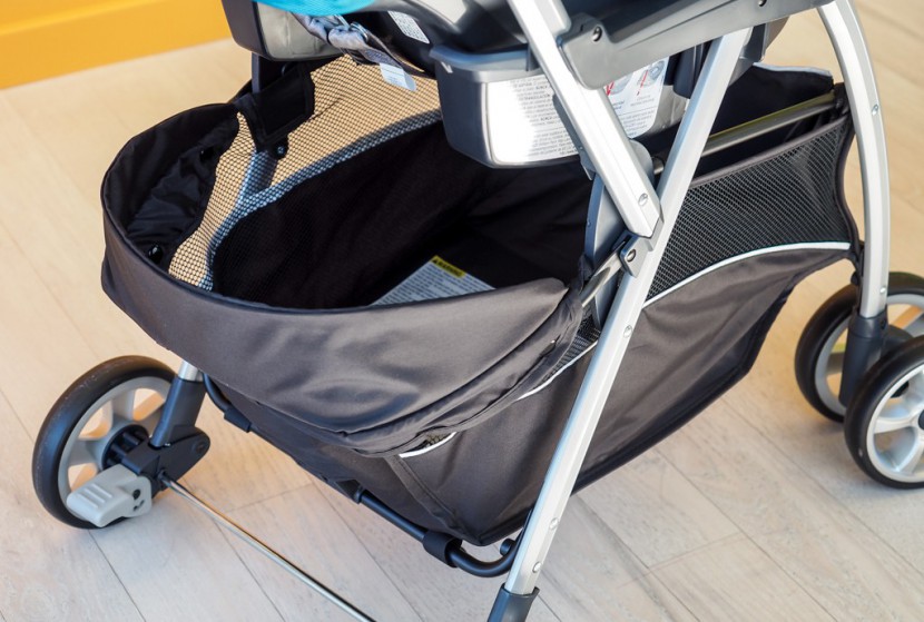 chicco keyfit caddy - the back bar on the caddy storage bin folds down slightly to...