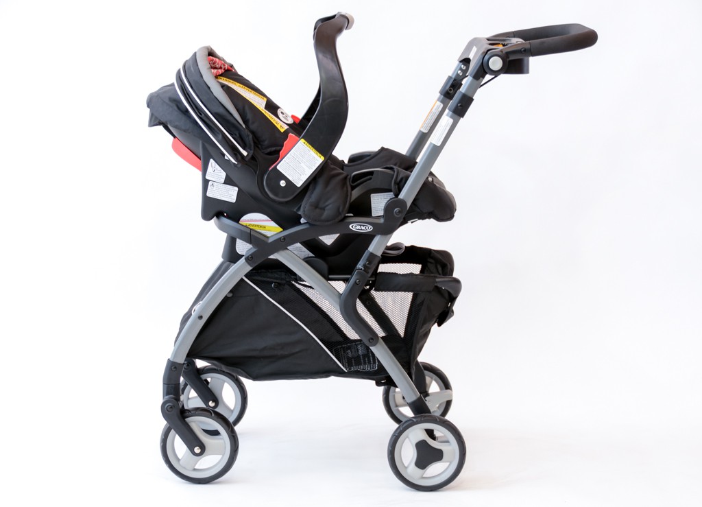 stroller and car seat combo - the graco snugrider elite, shown here with the graco snugride...