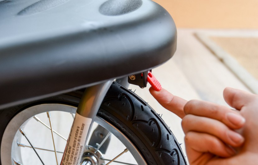 baby trend expedition double - the front swivel wheel on the expedition can be locked in place for...