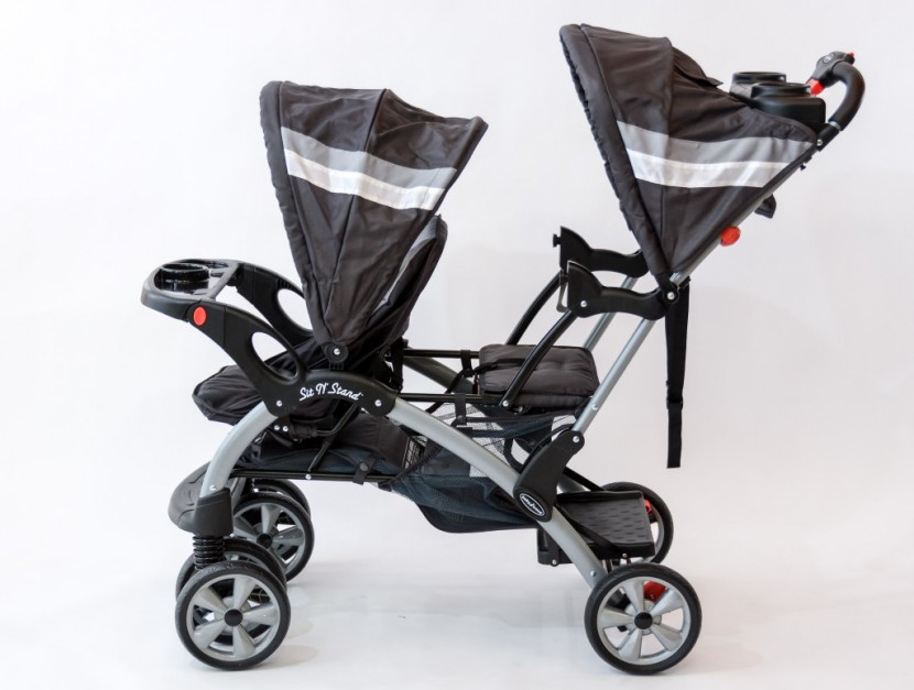 the baby trend sit 'n stand comes with 2 seats and will accomodate 2...