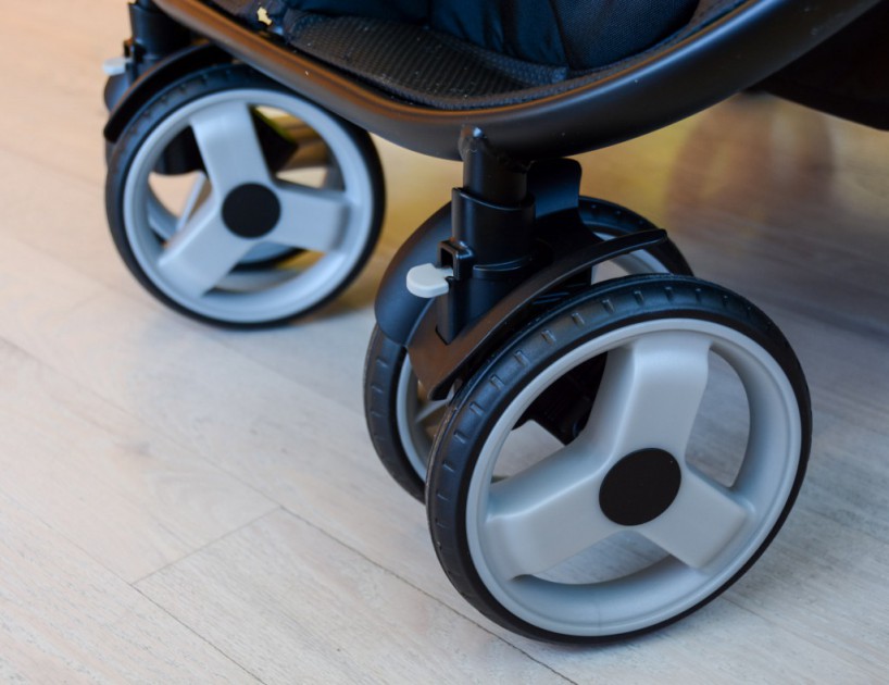 graco fastaction fold duo - the dual front plastic wheels on the duo make it hard to push and...