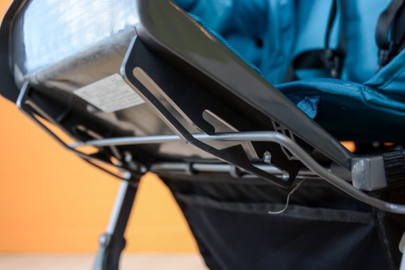 joovy caboose ultralight graphite - the footrest on the caboose&#039;s front seat is adjustable and comes up...