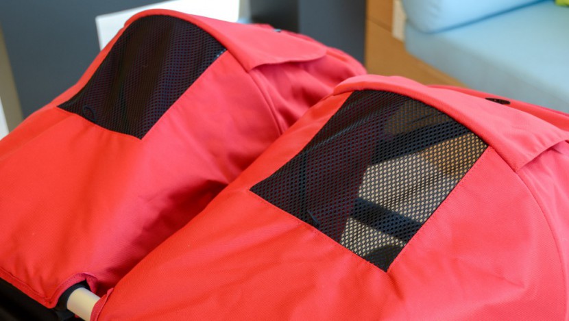 mountain buggy duet - the peek-a-boo windows on the duet are a nice size, but the toggle...