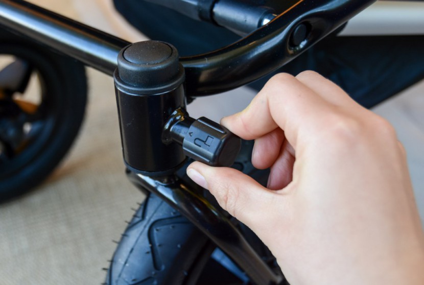 mountain buggy duet - the front wheels on the duet can be locked in place for easier...