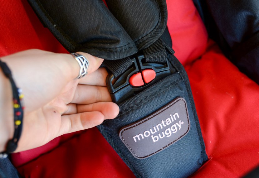 mountain buggy duet - the buckle on the duet is a little tricky and requires both hands to...