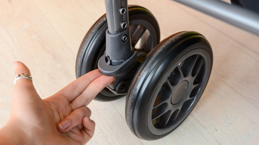 stroller and car seat combo - double wheeled front legs are not the best for maneuvering, but the...