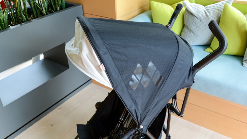 the mark ii sun shade has a kick out visor and is upf 50+.