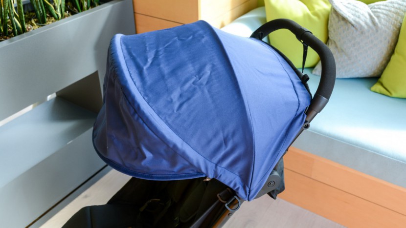 mountain buggy nano - the nano canopy is on the smaller side and lacks a peek-a-boo window.