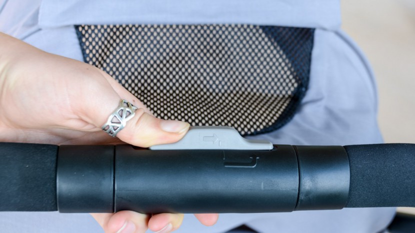 recaro easylife - the fold on the easylife is initiated with the slide of a button on...