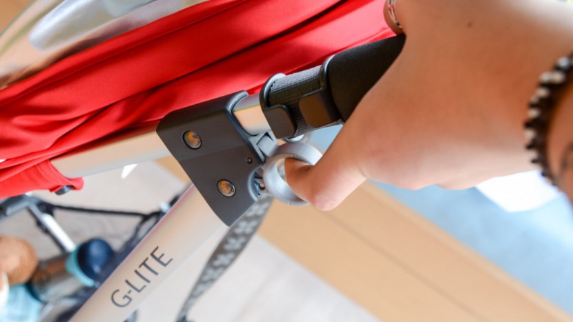 initiating the g-lite fold includes pressing two buttons and pulling...