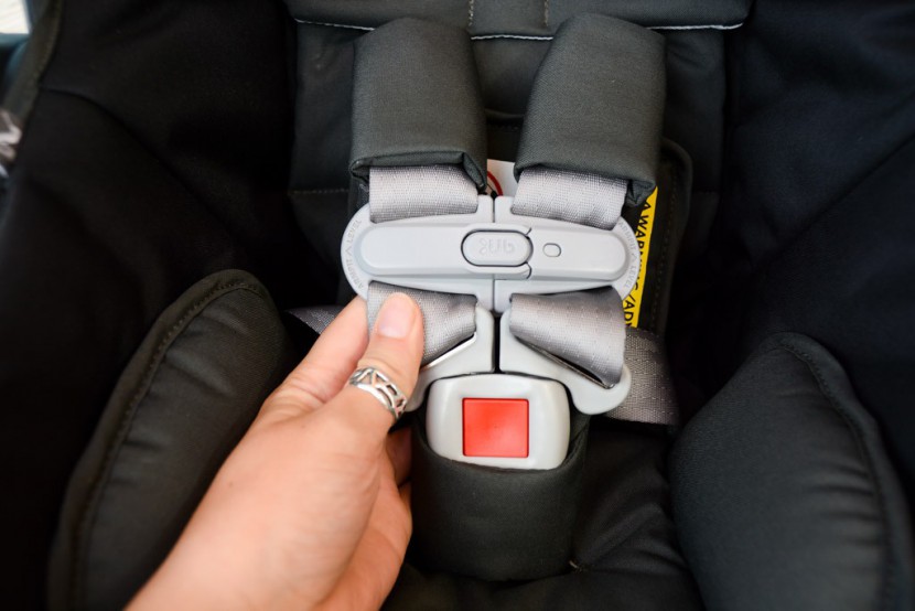 infant car seat - an easy to use chest clip and buckle, like that found on the...