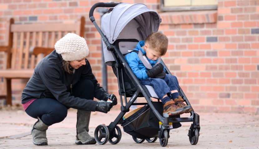 recaro easylife - with the easiest fold/unfold functionality, and a storage bin that...