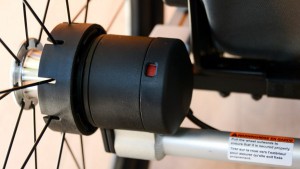 With a quick glance at the opposite wheel hub, parents can tell if...
