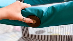 The Graco locks into place with the Graco one push button common on...