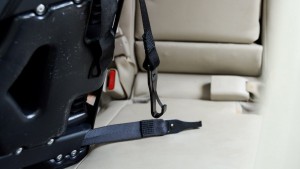 The Diono has LATCH connectors that help secure the booster to the...